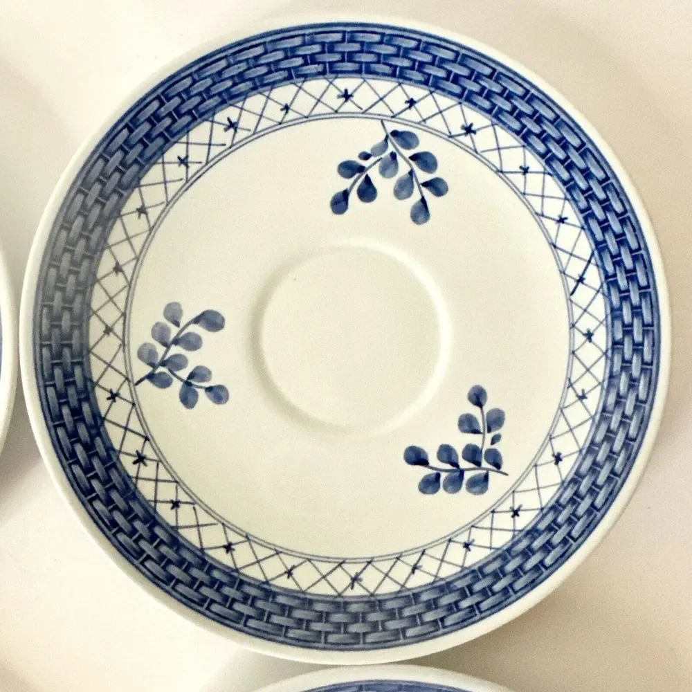 Set Of 4 Royal Copenhagen Dennark‎ Tranquebar Blue Saucer Plates 957